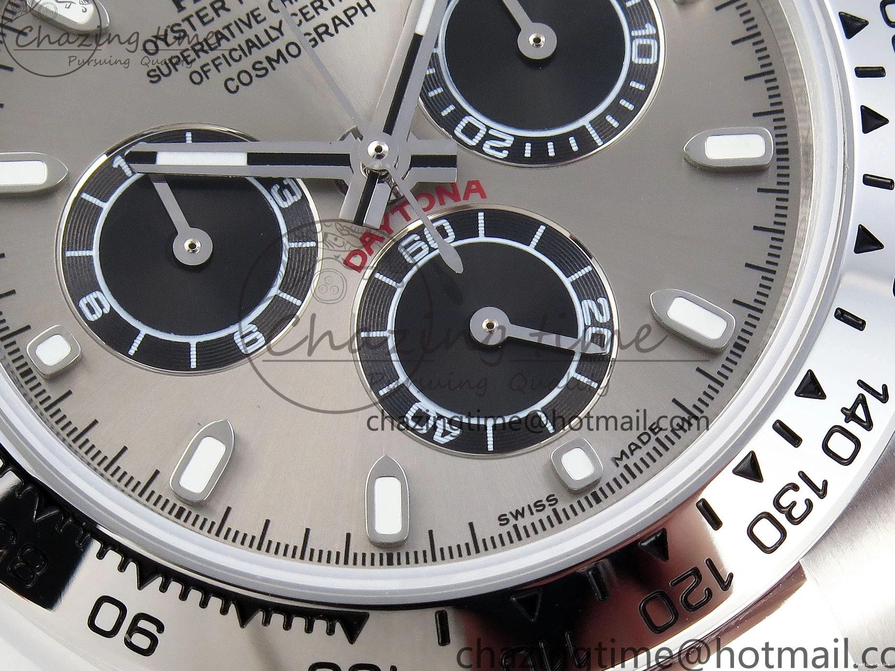 0213 DAYTONA 116509 SS OMF BEST EDITION GRAY BLACK DIAL ON SS BRACELET A7750 (SLIM MOVEMENT) Trendy 1805